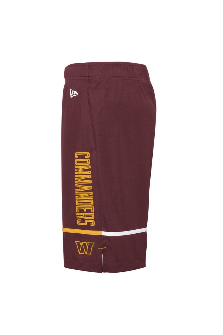 Men's New Era Burgundy Washington Commanders Combine Authentic Rusher Training Shorts, Alternate, color, Burgundy