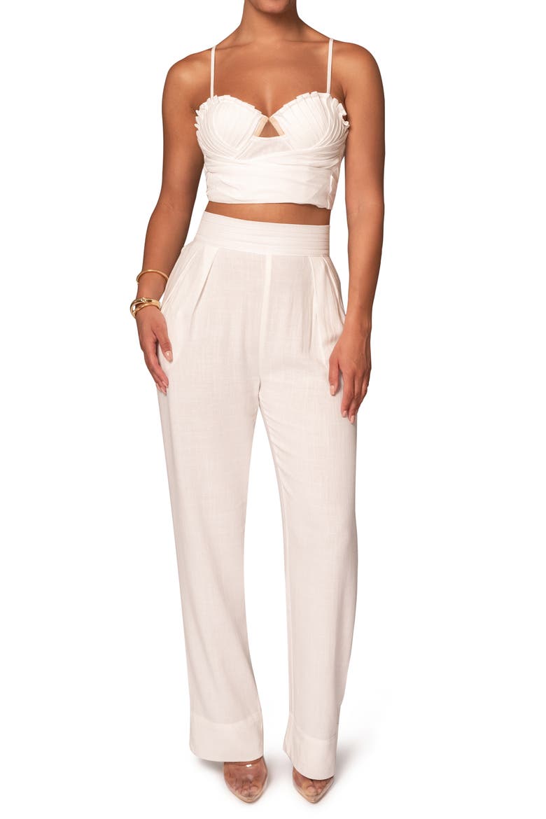 Arielle Corset Crop Top, Alternate, color, WHITE