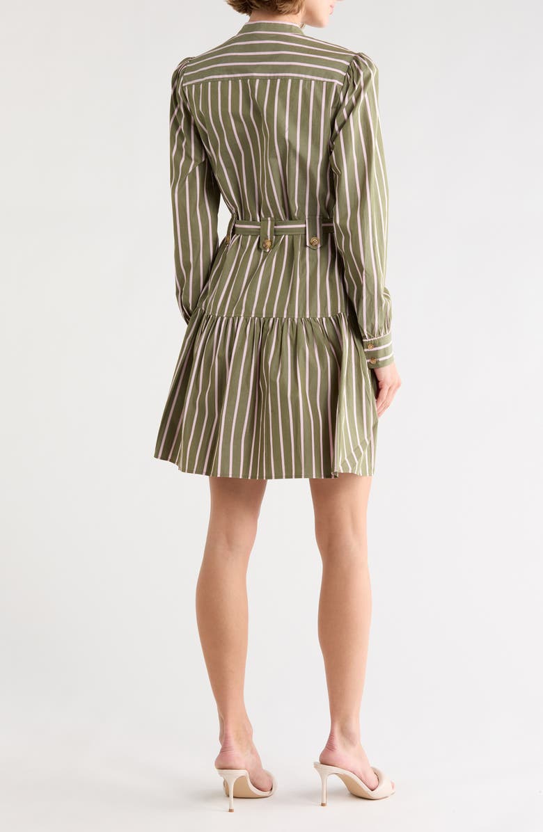 Derek Lam 10 Crosby Kayla Utility Mini Shirtdress, Alternate, color, Fatigue Multi Stripe