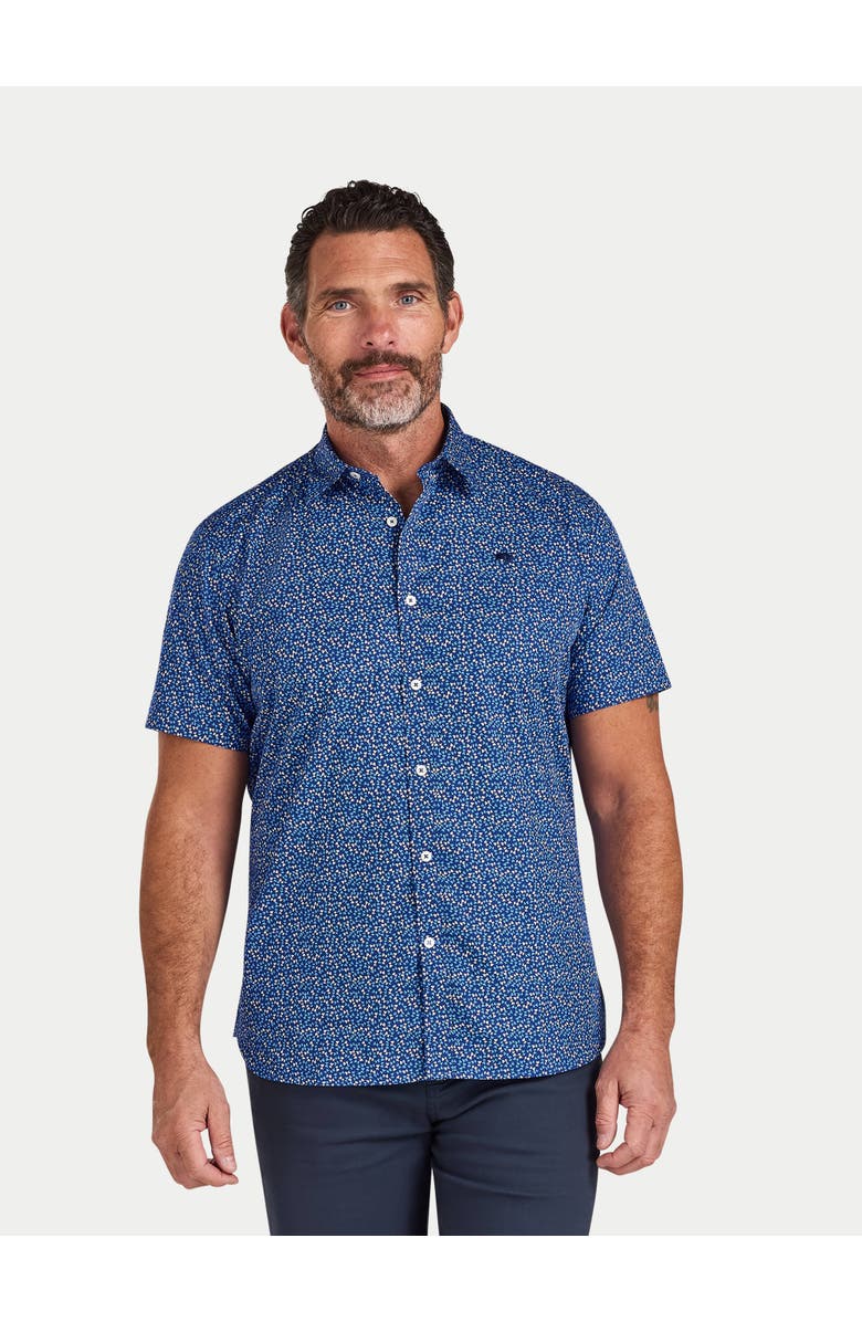 Raging Bull Short Sleeve Flower Bud Shirt, Main, color, Navy