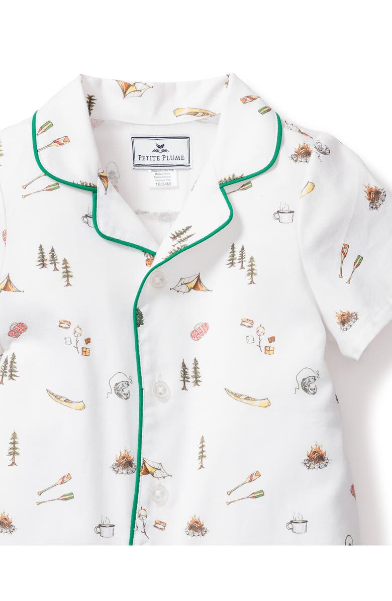 Petite Plume Piped Cotton Blend One-Piece Pajamas, Alternate, color, 