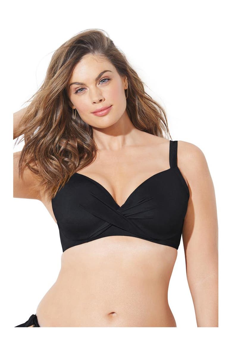 Swimsuits for All Dame Underwire Bikini Top, Main, color, Black