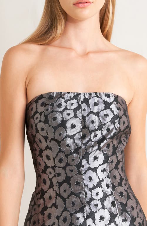 Freemarket Metallic Strapless Flare Minidress In Metallic