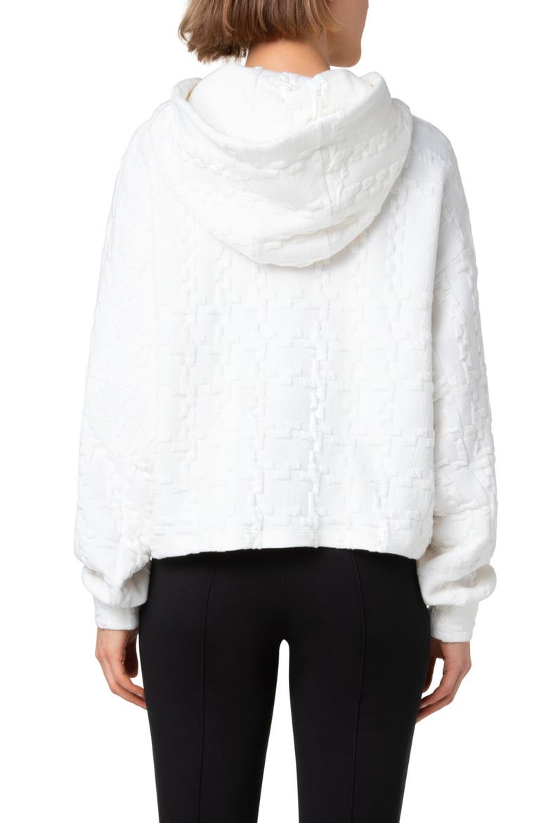 3D Glen Check Hooded Sweater, Alternate, color, CREAM