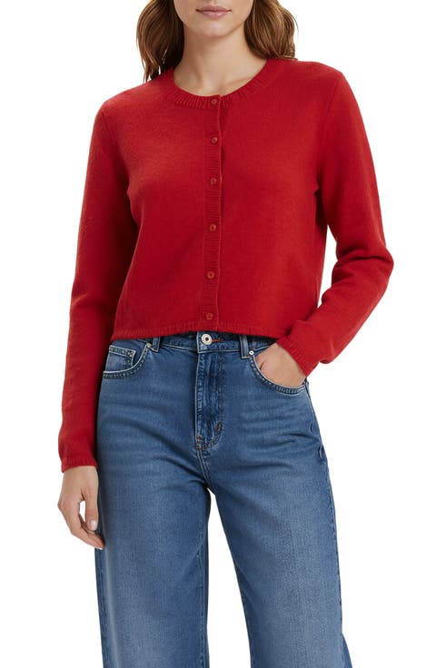 Lightweight Button Front Crop Cardigan