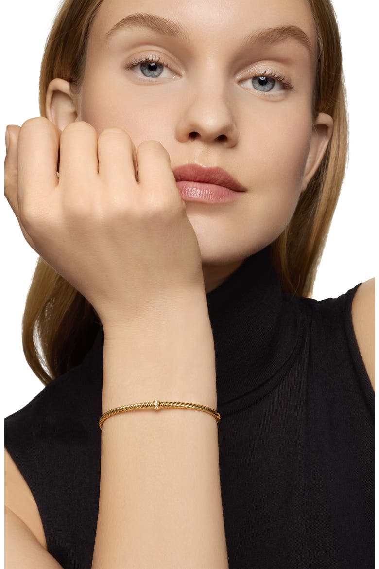 Renaissance Center Station Bracelet with Diamonds in 18K Gold, 3mm, Alternate, color, GOLD/ DIAMOND