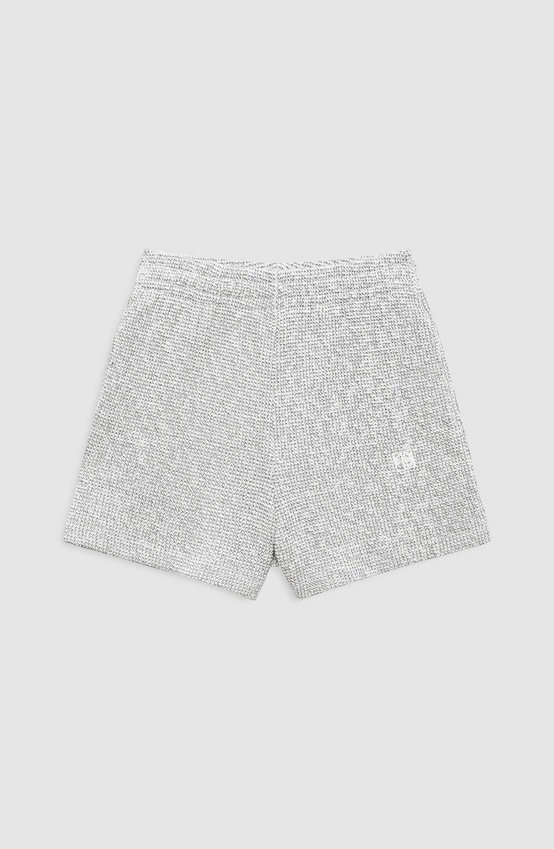 ANINE BING Kam Framed Monogram Short, Alternate, color, Ivory And Black