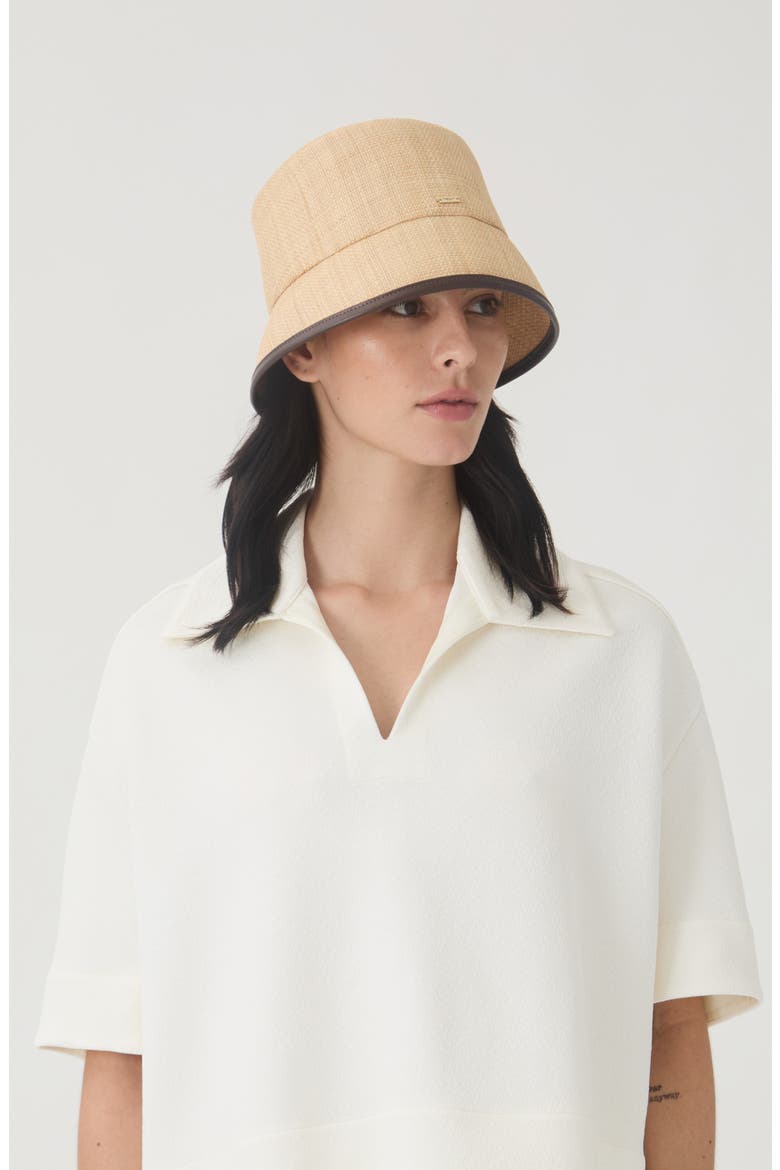 Yuki UPF 50+ Packable Raffia Bucket Hat, Alternate, color, NATURAL