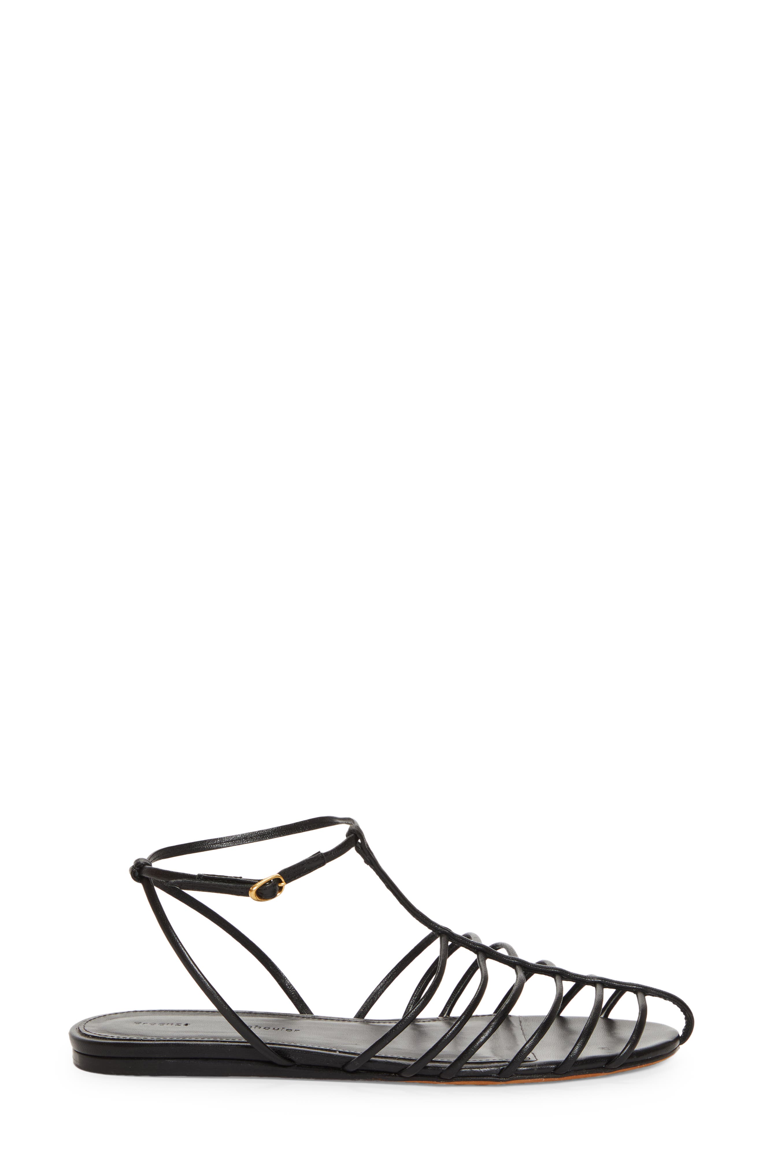 Tee Cage Sandal, Alternate, color, 001 BLACK