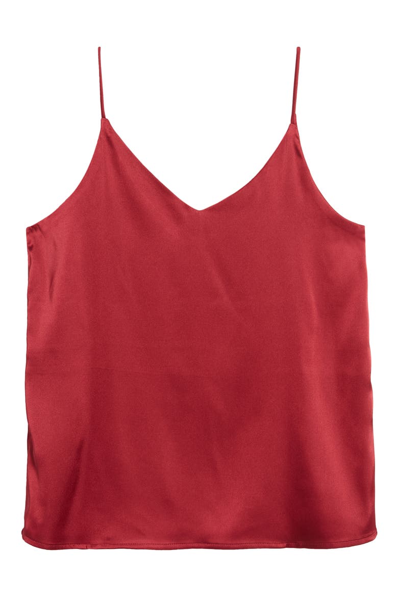 Bijou Satin Camisole, Alternate, color, RED