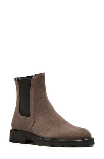 La Canadienne Quinn Suede Chelsea Ankle Booties In Cement Suede
