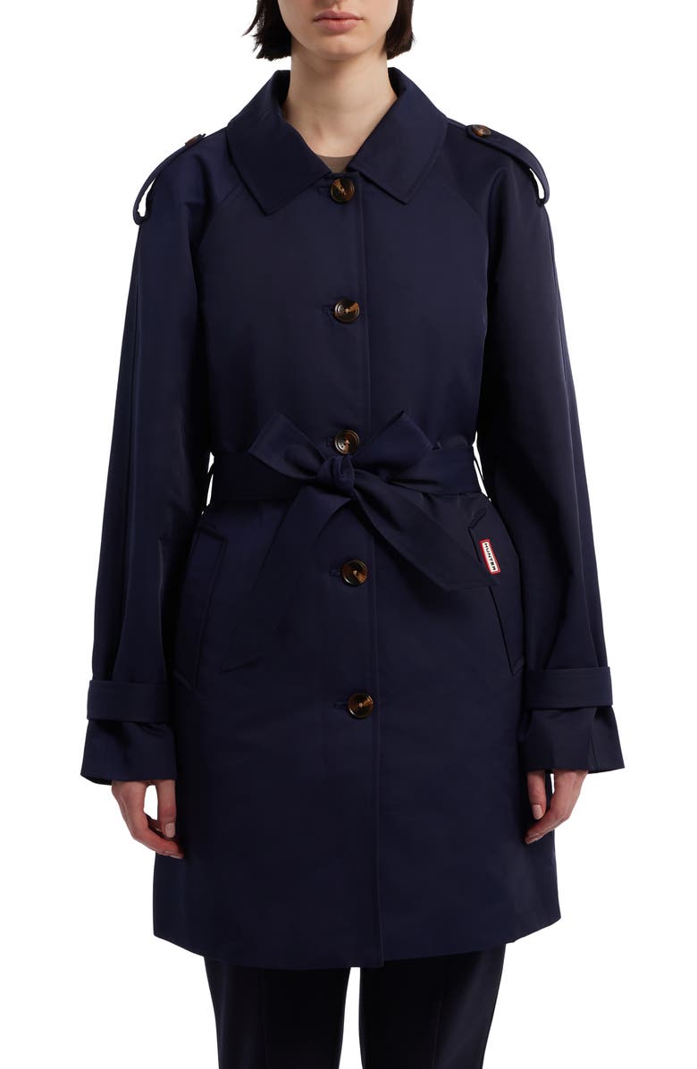 Hunter Stacy Water Resistant Trench Coat, Alternate, color, Navy
