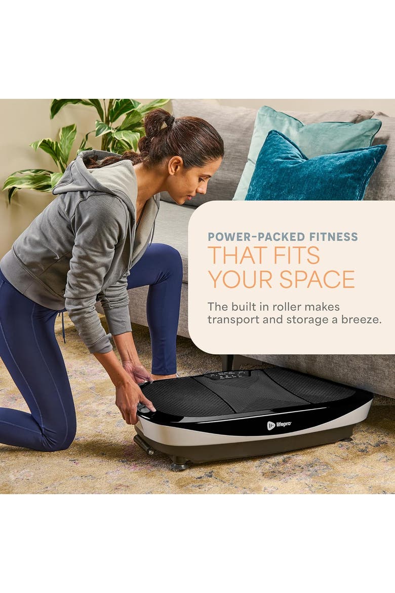 Rumblex Max 4D Vibration Plate Exercise Machine with Bands for Home Fitness and Recovery, Alternate, color, Black