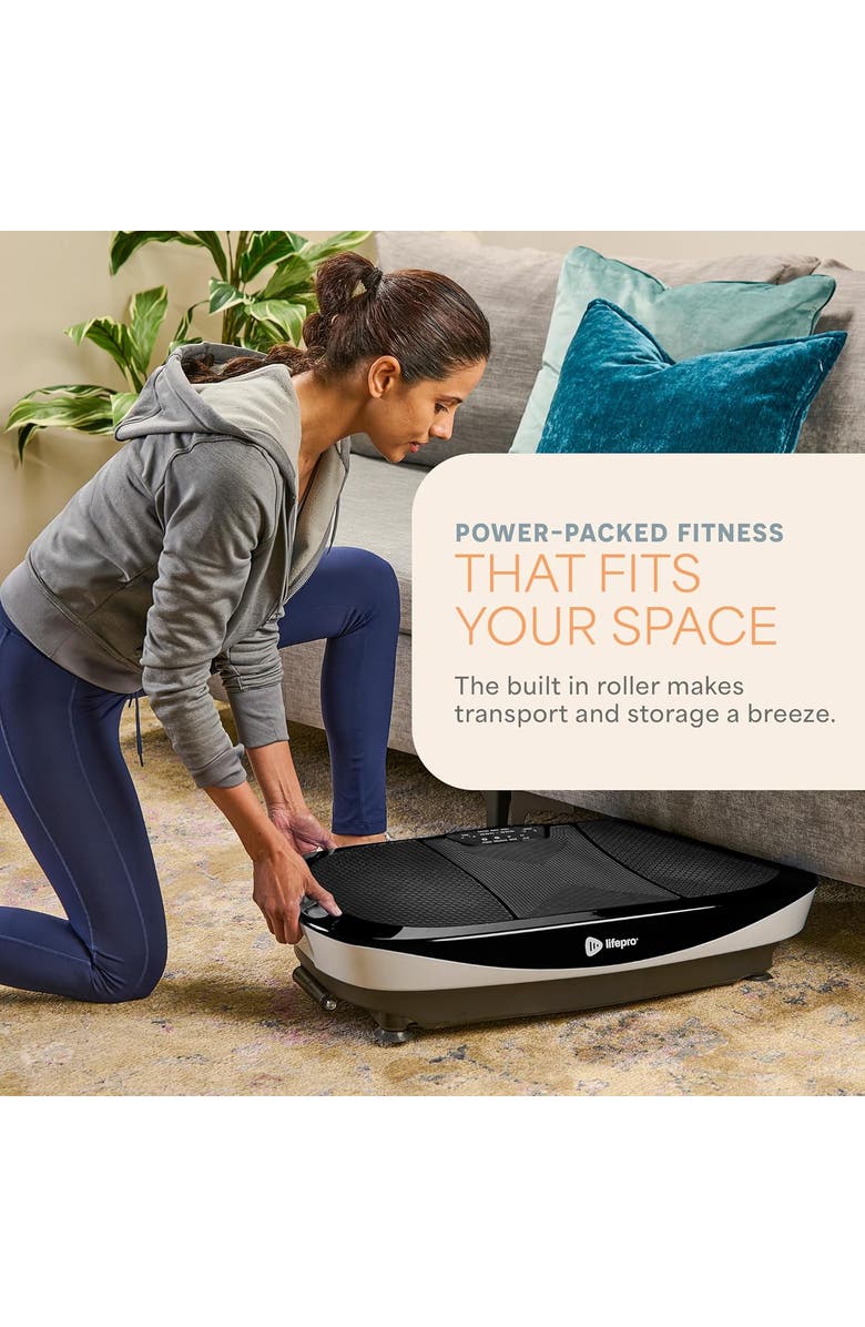 Lifepro Rumblex Max 4D Vibration Plate Exercise Machine with Bands for Home Fitness and Recovery, Alternate, color, Black