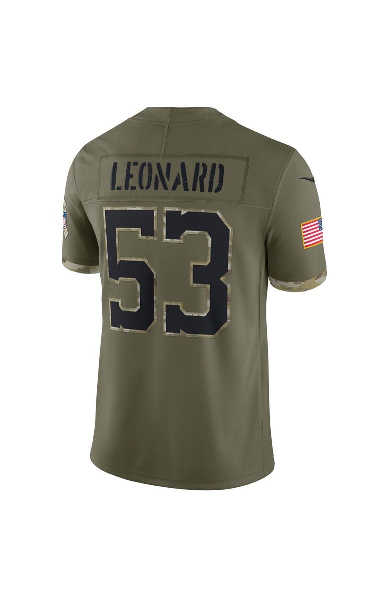 Nike Men's Nike Shaquille Leonard Olive Indianapolis Colts 2022 Salute To Service Limited Jersey, Alternate, color, 