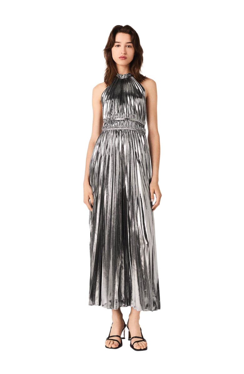 maje Pleated maxi dress, Main, color,