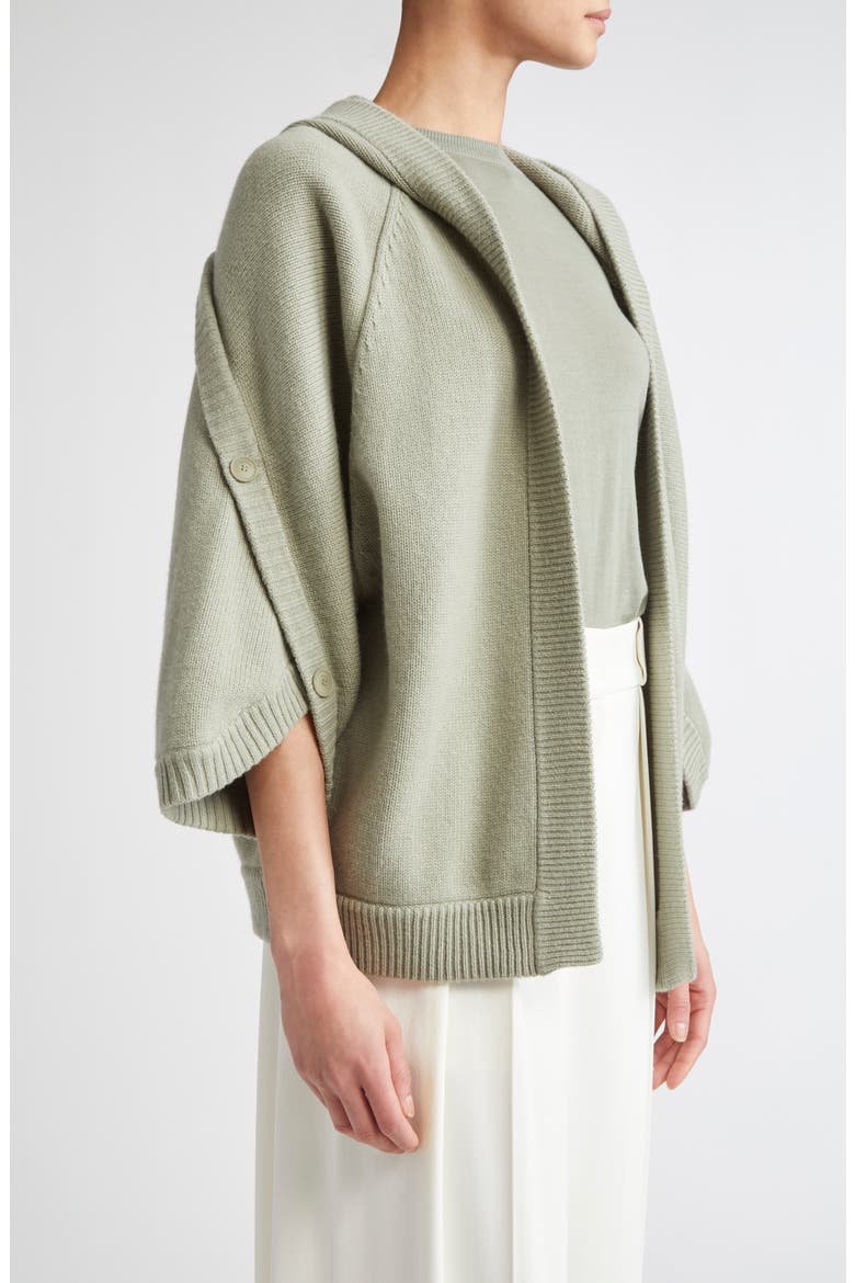 Vals Wool & Cashmere Hooded Cardigan, Alternate, color, SAGE GREEN
