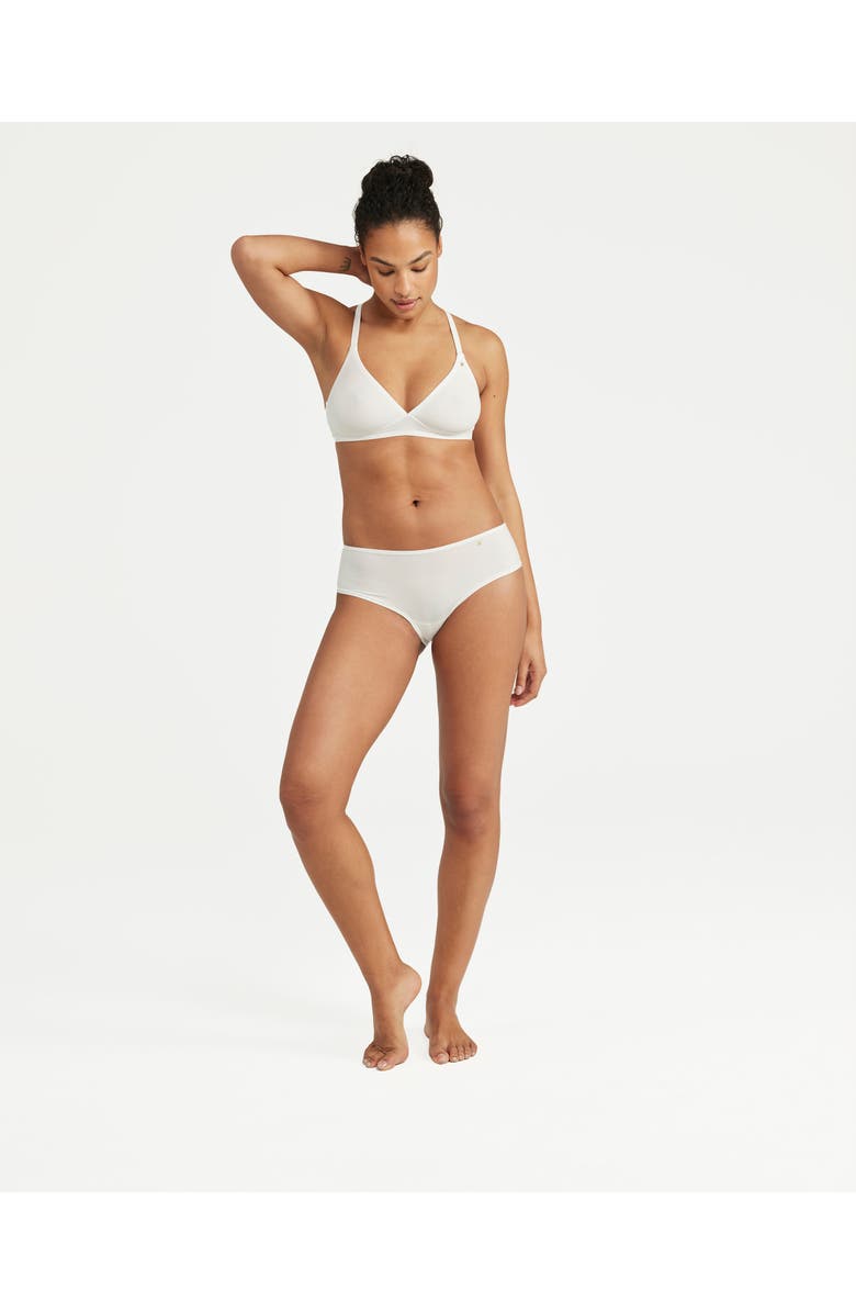 Nudea The Stretch Mid Rise Bikini Brief, Main, color, White