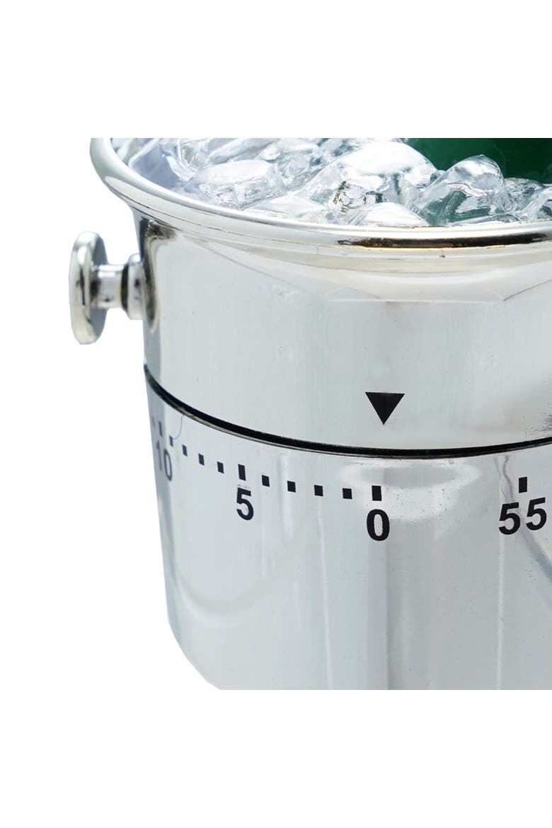 Plastic Champagne on Ice Shaped 1 Hour Twist Timer, Silver and Black, Alternate, color, Silver