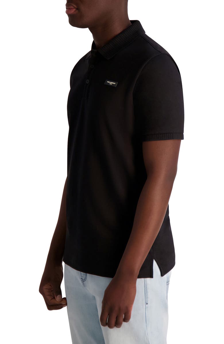 KARL LAGERFELD PARIS Logo Patch Piqué Polo, Alternate, color,