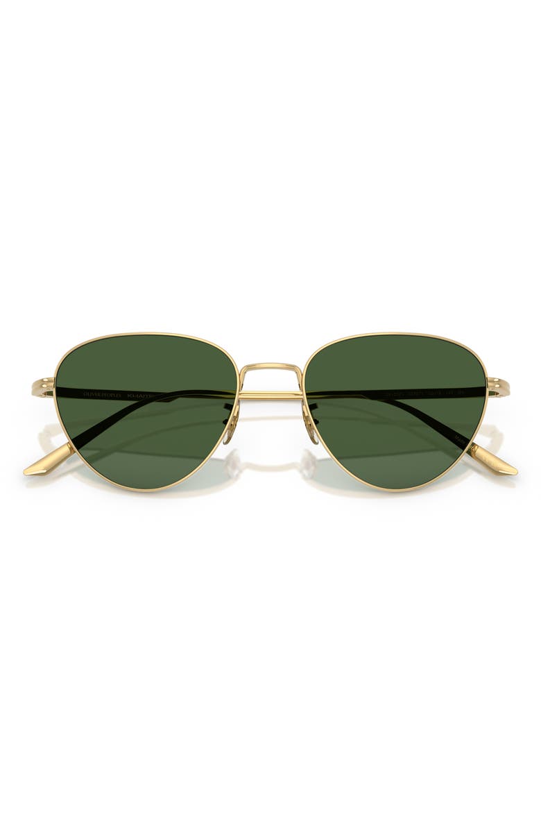 Oliver Peoples 52mm Cat Eye Sunglasses, Alternate, color, Gold / Vibrant Green