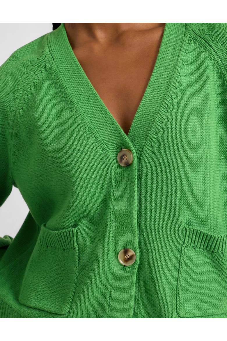 Cotton Relaxed Cardigan, Alternate, color, Green