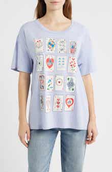 Cards for Dreamers Oversize Cotton Graphic T-Shirt