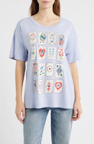 Daydreamer Cards for Dreamers Oversize Cotton Graphic T-Shirt