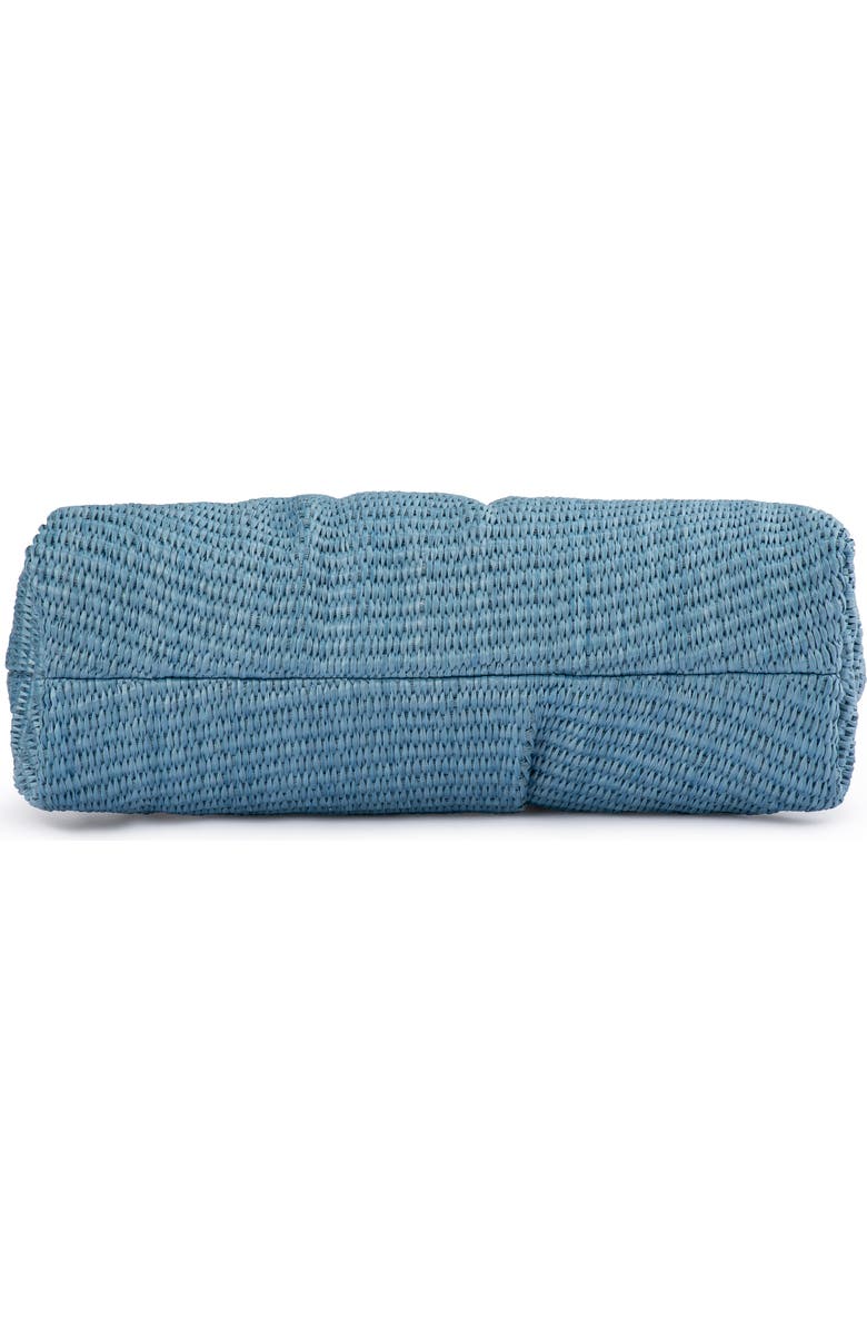 Olga Berg Queenie Woven Gathered Frame Clutch, Alternate, color, Blue