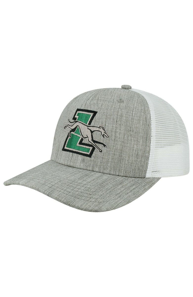 LEGACY ATHLETIC Men's Legacy Athletic Heather Gray/White Loyola Greyhounds The Champ Trucker Snapback Hat, Main, color, 