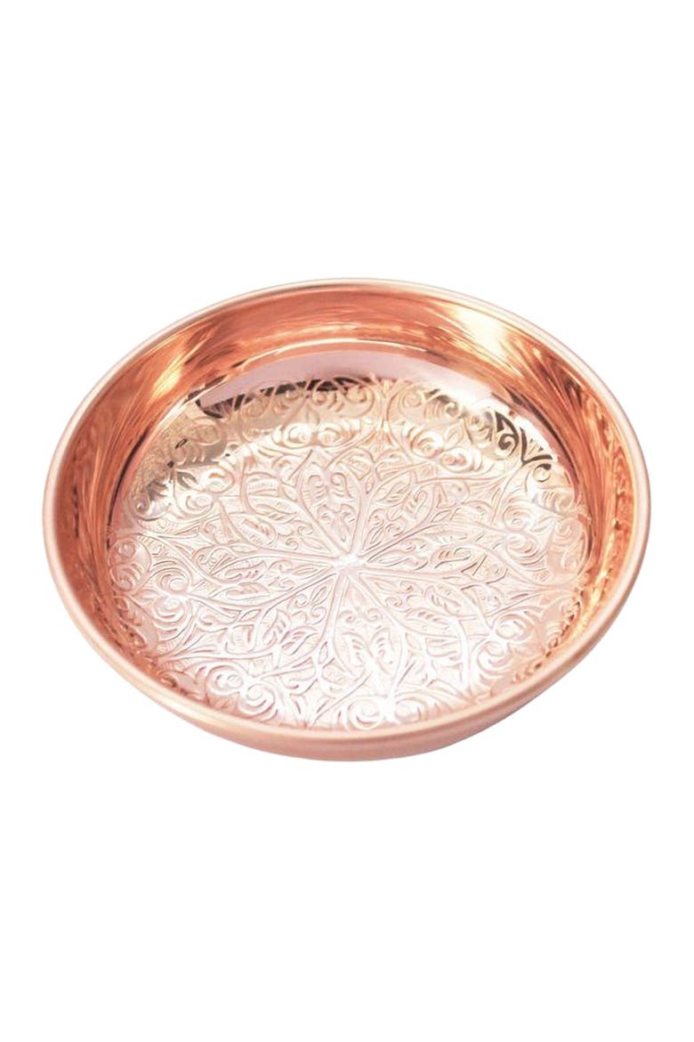 Vintage Inspired Copper Ring Dish Scroll, Main, color, Copper