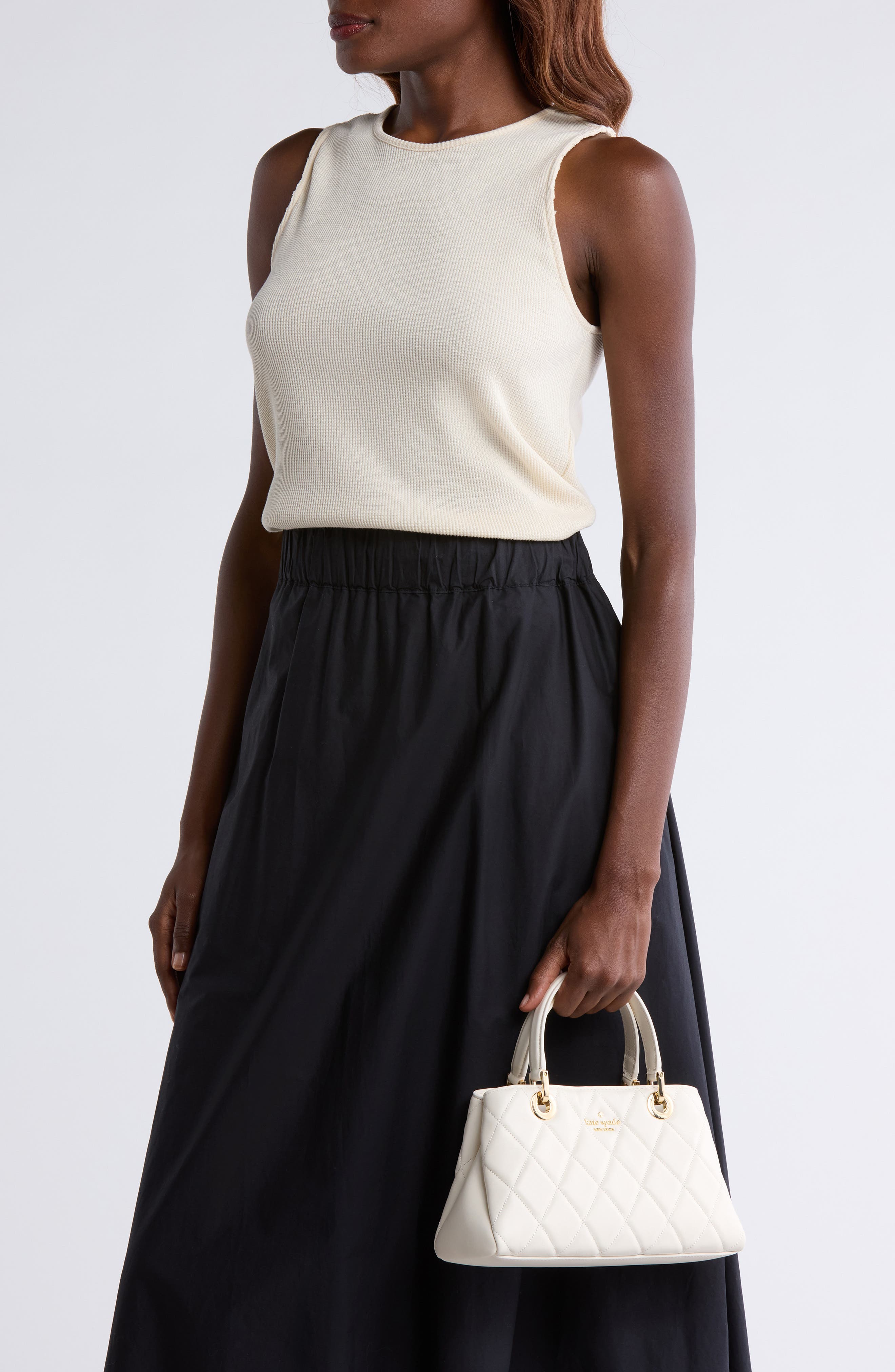 Kate Spade New York carey quilted leather satchel, Alternate, color, Meringue