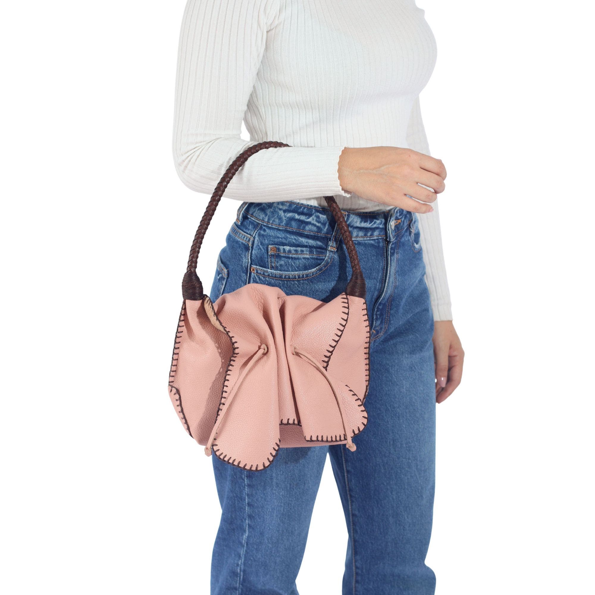Shoulder Butterfly Leather Bag, Alternate, color, Dusty Rose