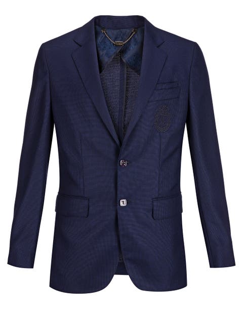 Regular Fit Wool Crest Blazer Crest Men