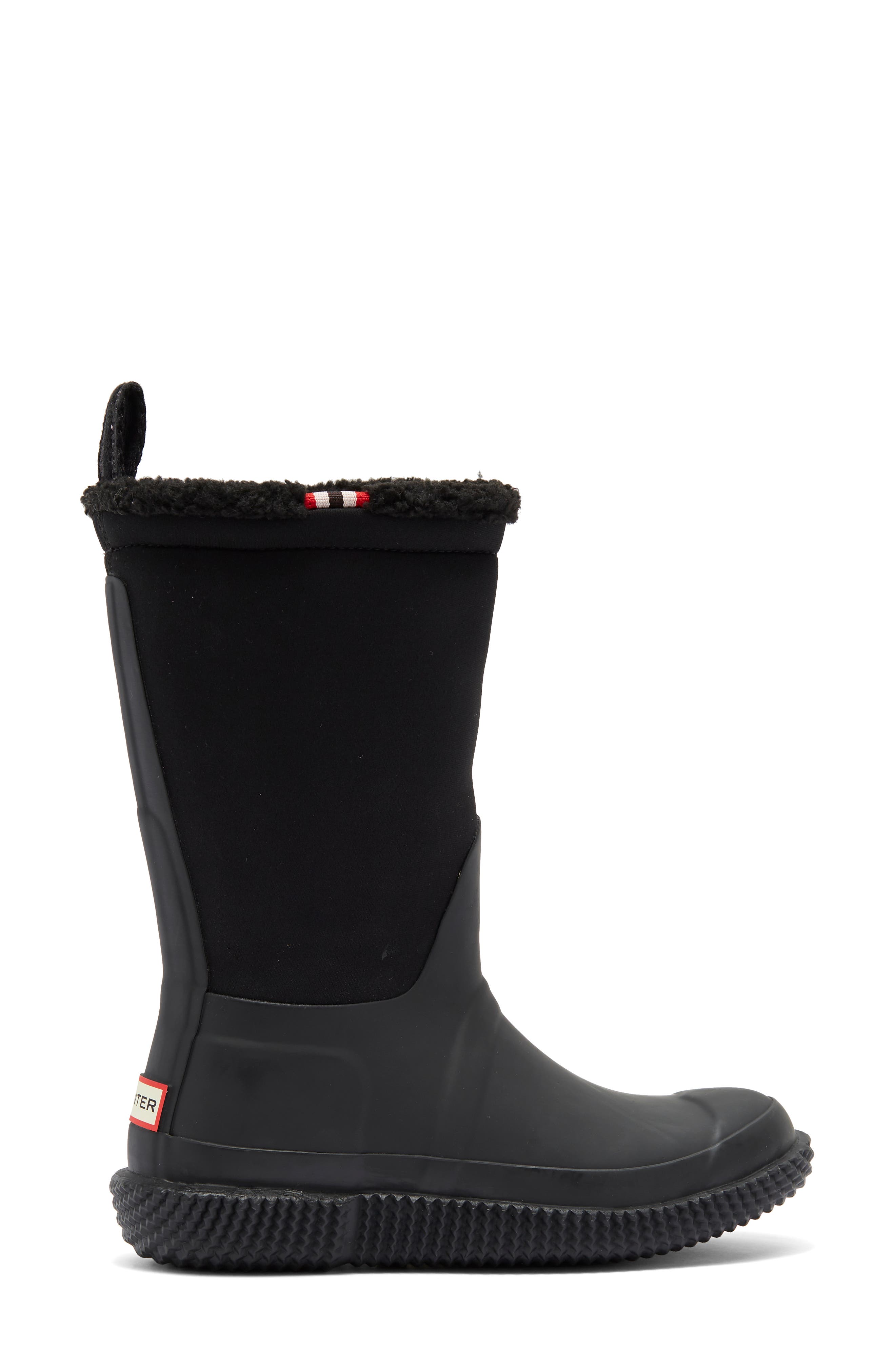 Hunter Roll Top Webbing Faux Shearling Lined Boot, Alternate, color, 