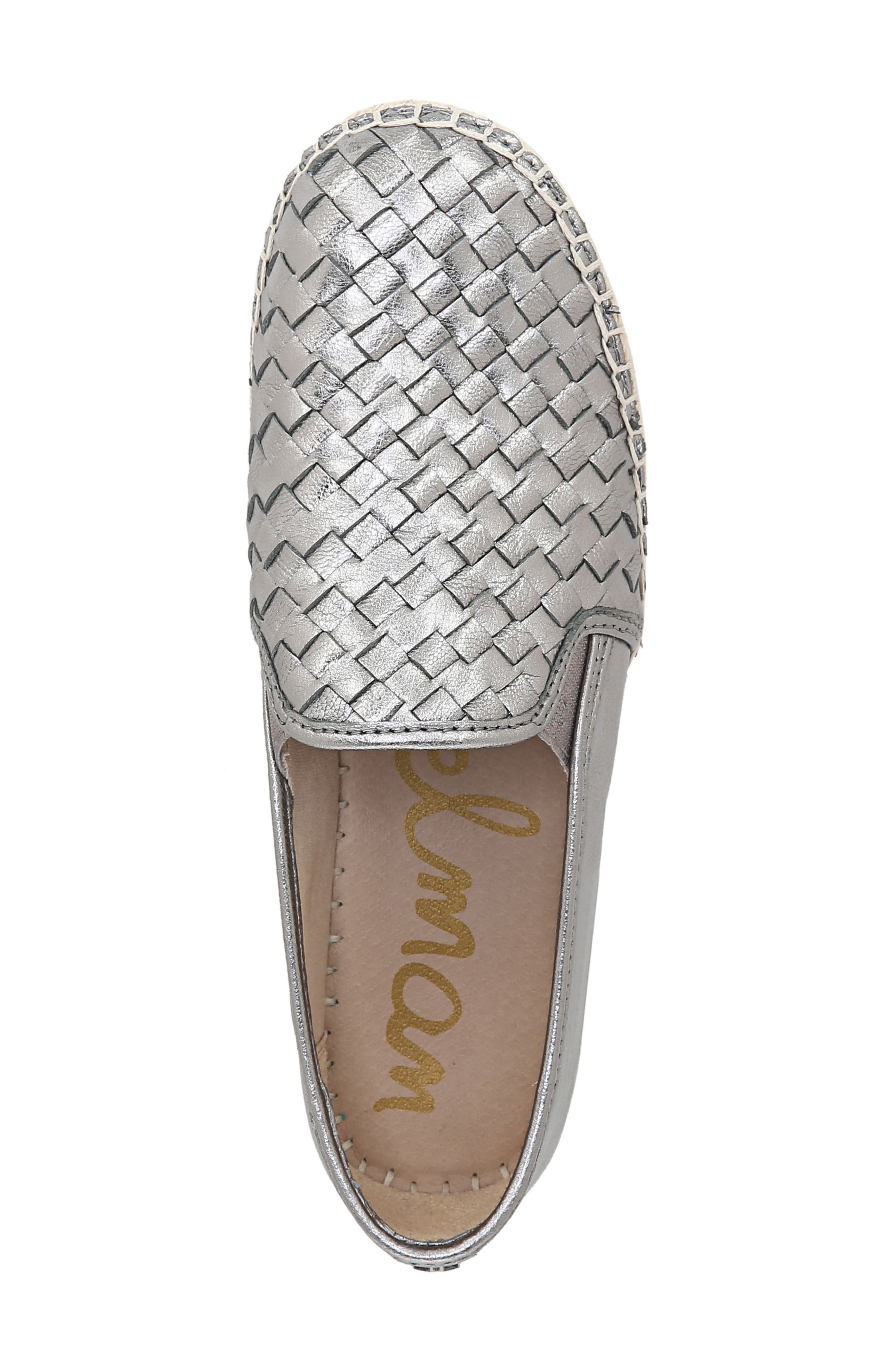 Catherine Platform Flat, Alternate, color, PEWTER LEATHER
