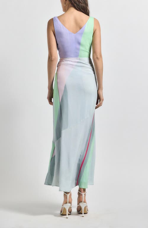 Derek Lam 10 Crosby Gabrielle Print Sleeveless Mermaid Maxi Dress In Opaline Multi