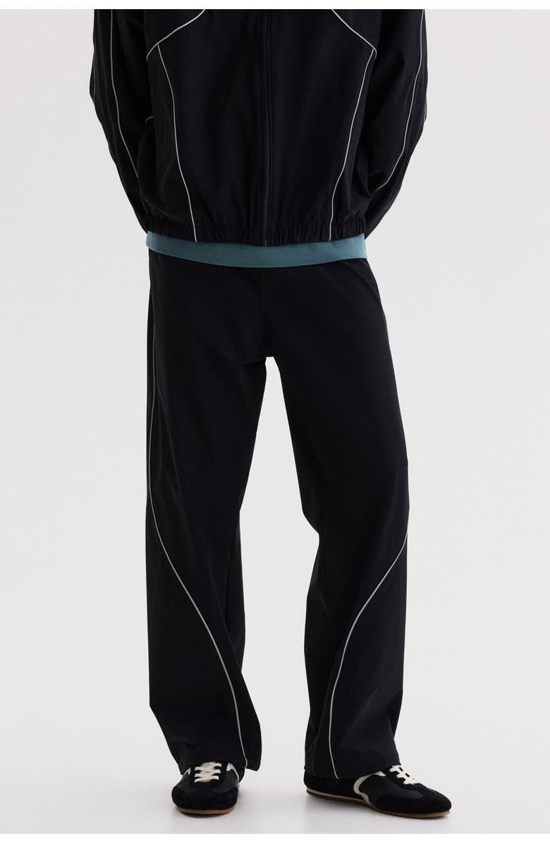 H&M Relaxed Fit Track Pants, Alternate, color, Black