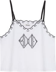 Bode Diamond Monogram Cotton Poplin Tank