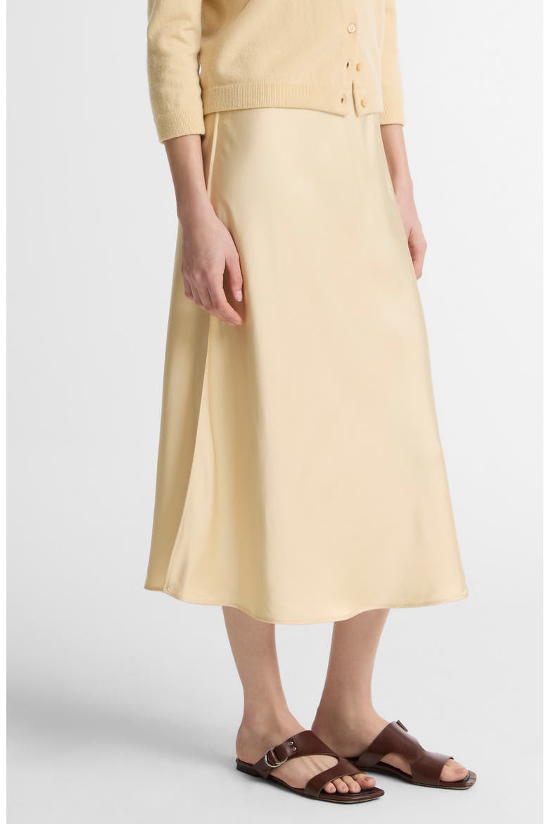 Pull-On Satin Slip Skirt, Alternate, color, CHAMOMILE