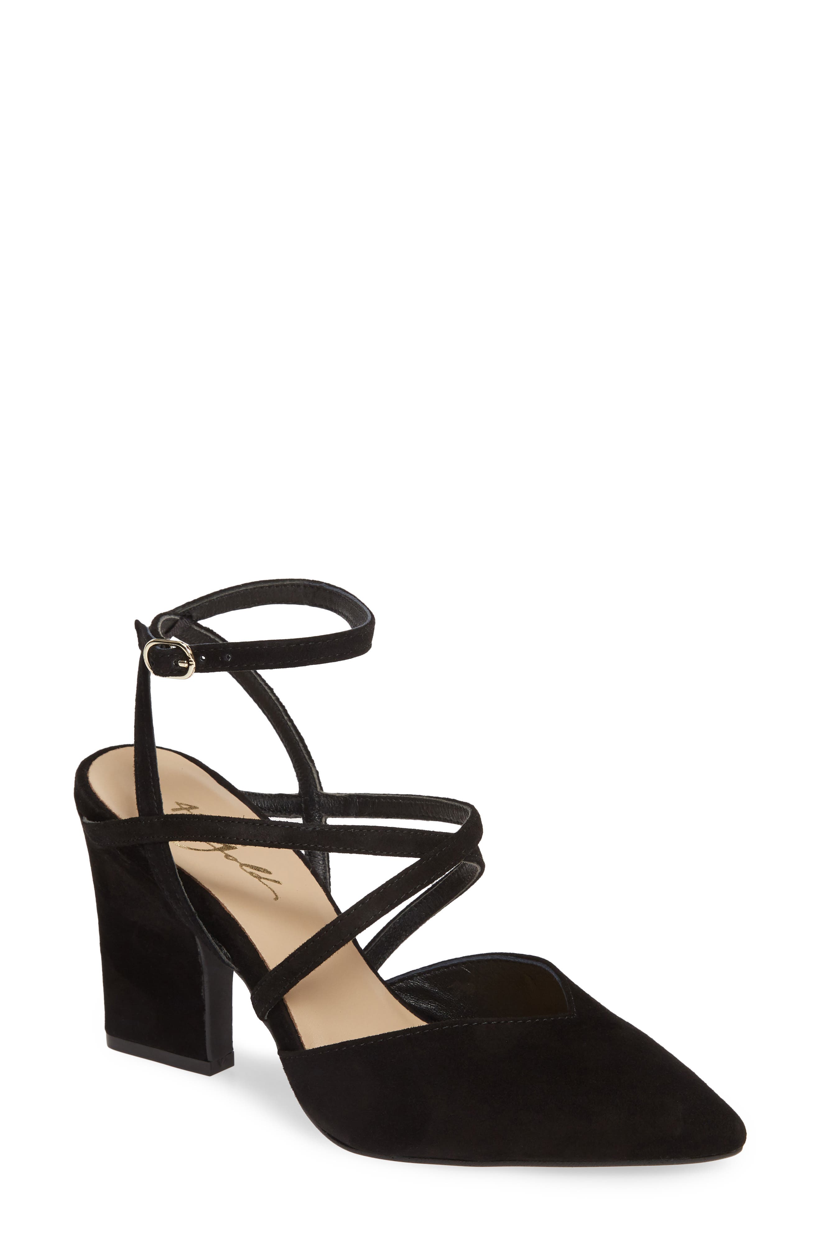 42 Gold Fire Pointy Toe Ankle Strap Pump, Main, color, 