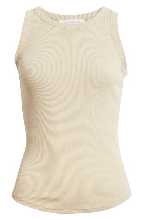 Pointelle Rib Crewneck Tank
