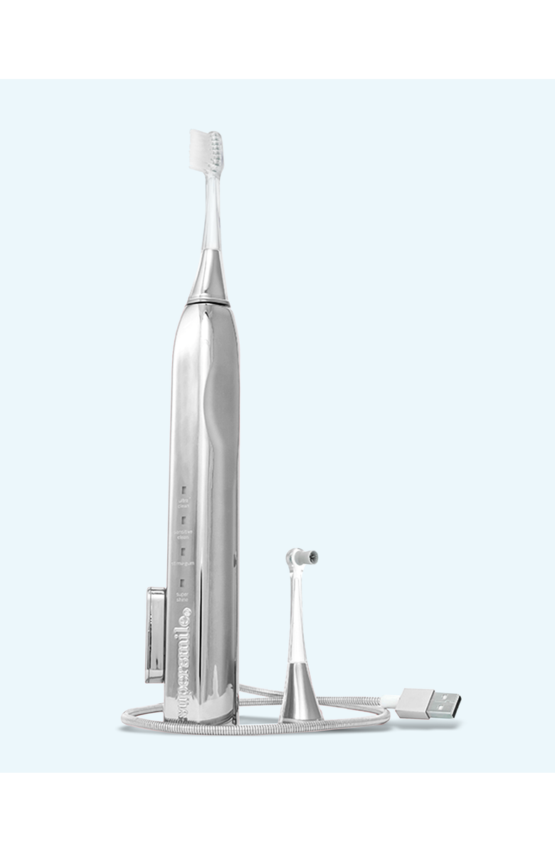 Supersmile Zina45 Sonic Pulse Toothbrush No Case, Alternate, color, Chromse Silver