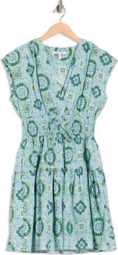 Derek Lam 10 Crosby Tora Floral Print Shirred Dress