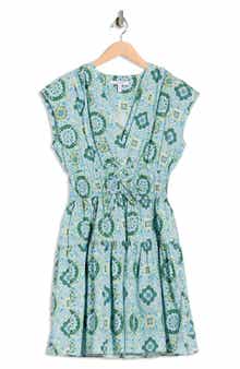 Derek Lam 10 Crosby Tora Floral Print Shirred Dress