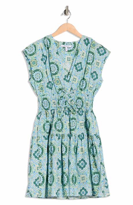 Derek Lam 10 Crosby Tora Floral Print Shirred Dress