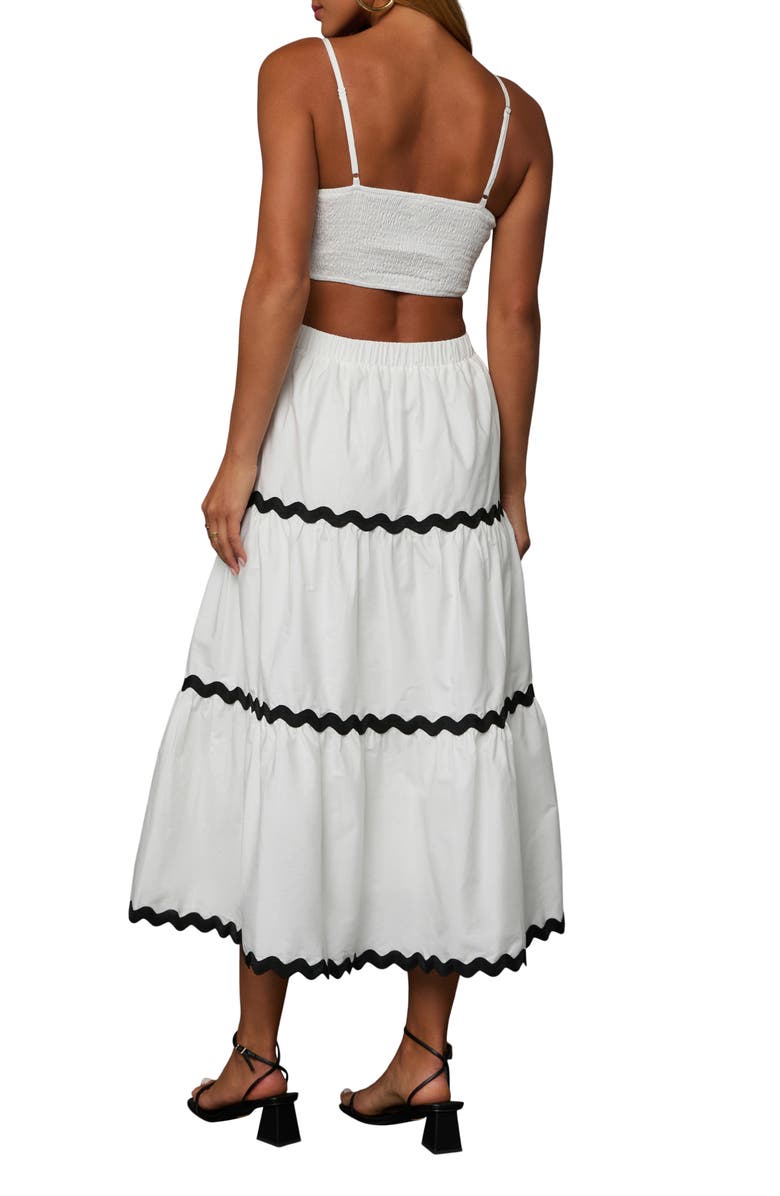 VICI Collection Monica Rickrack Trim Cutout Midi Dress, Alternate, color, 