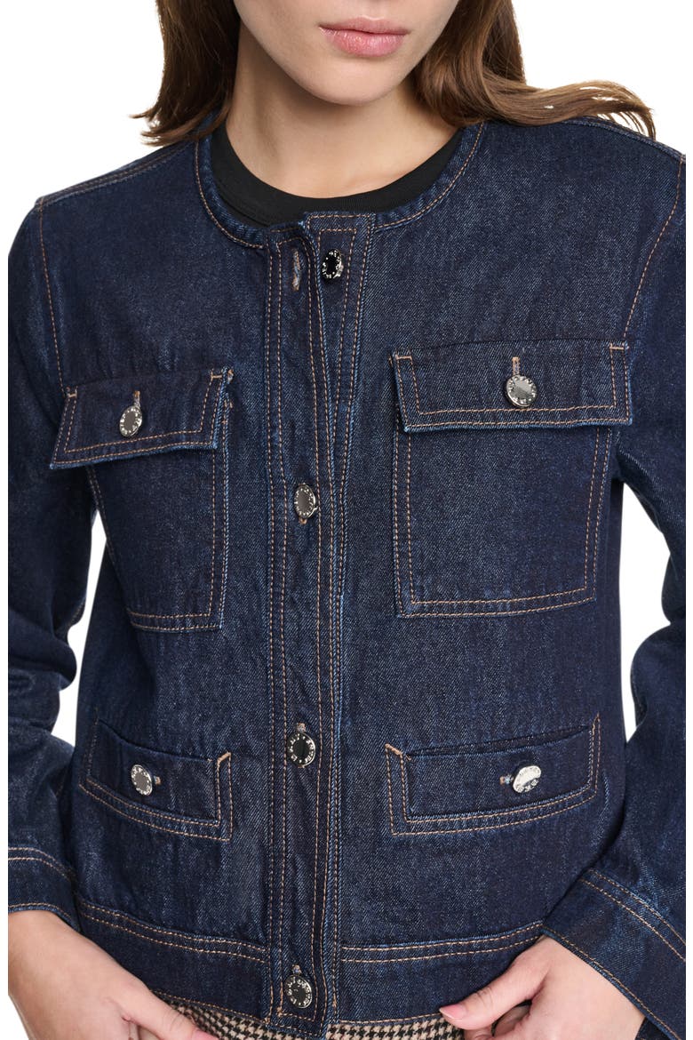Mixed Media Denim Jacket, Alternate, color, FEARLESS/ HOUNDSTOOTH