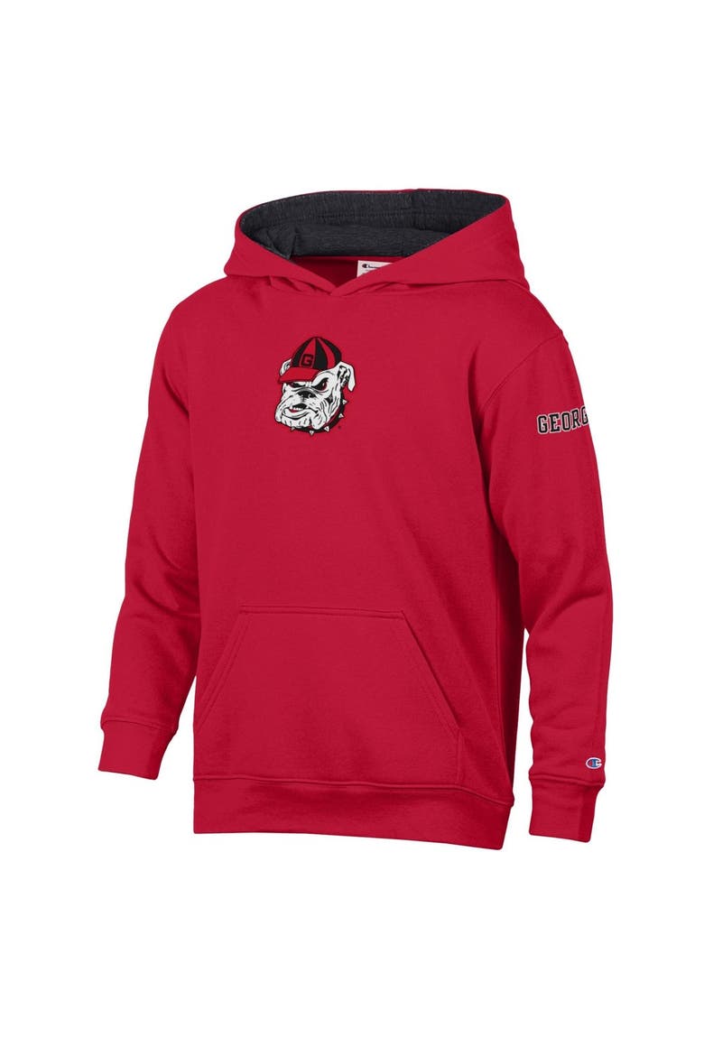 Youth Champion  Red/Black Georgia Bulldogs Volume Fleece Hoodie, Main, color, Red