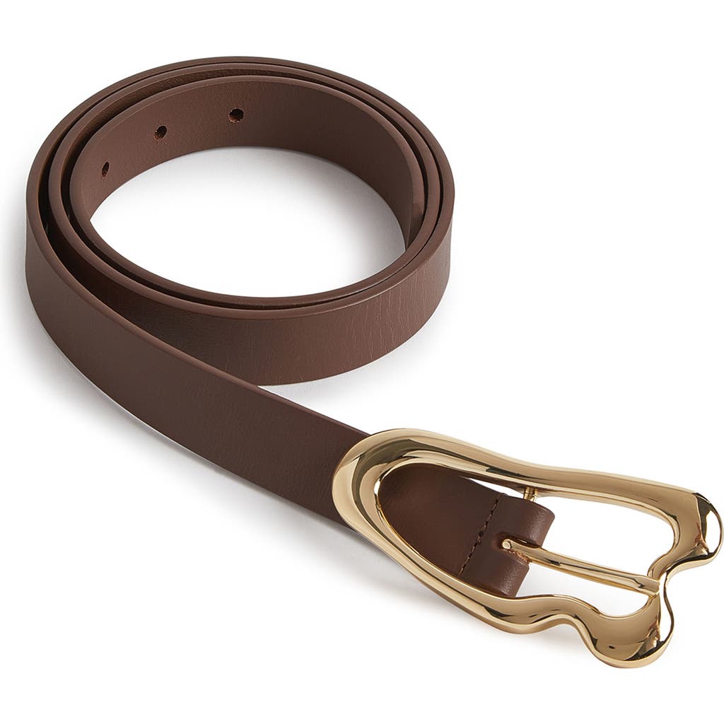 Cynthia Rowley Signature Thin Buckle Belt In Brown